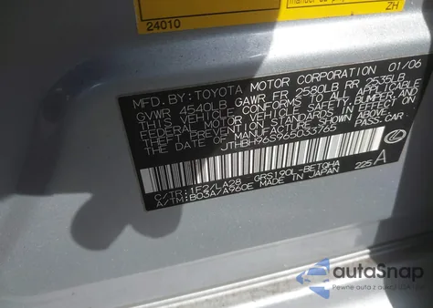 2006 Lexus Gs 300 from USA, damaged, VIN JTHBH96S965033765